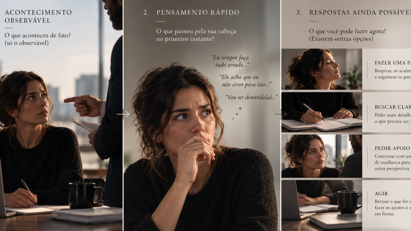 Pensamentos automáticos: interpretação rápida não é fato